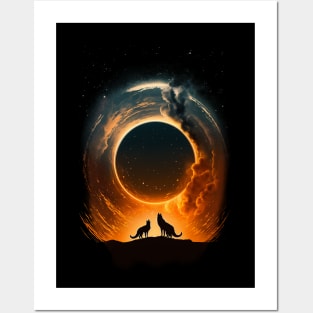 Two wolves blackhole Posters and Art